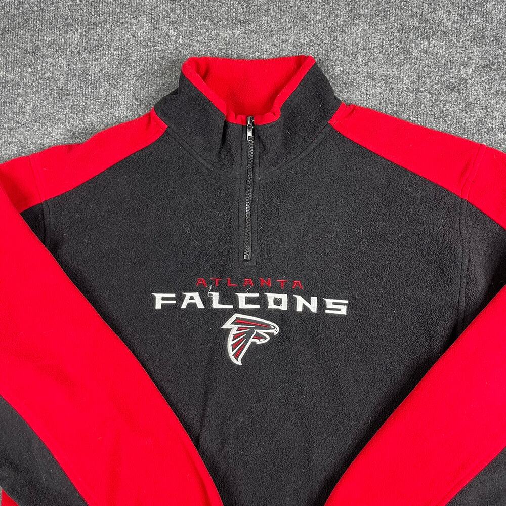 Reebok Fleece Mens Size XL Black Red Atlanta Falcons NFL‎ 1/4 Zip Pullover